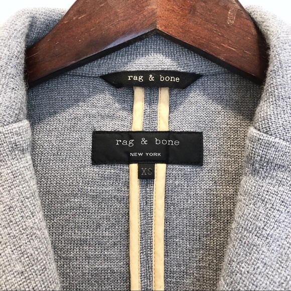 Rag & Bone Gray & Black Trim Sweater Blazer XS - Picture 2 of 8